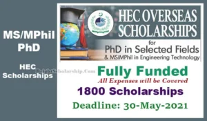 Overseas Scholarships for PhD in Selected Phase-III